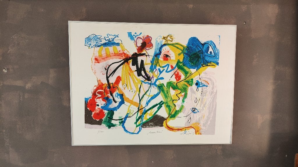 Zeefdruk Happy Tears van Hans Truijen 1987, Antiek en Kunst, Zeefdruk, Origineel, Abstract, Ophalen