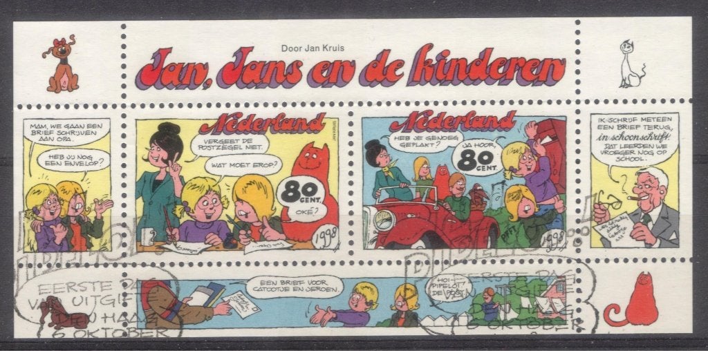 Blok (80) - Jan, Jans en de kinderen- Jan Kruis - gestempeld, Postzegels en Munten, Verzenden, Na 1940, Gestempeld