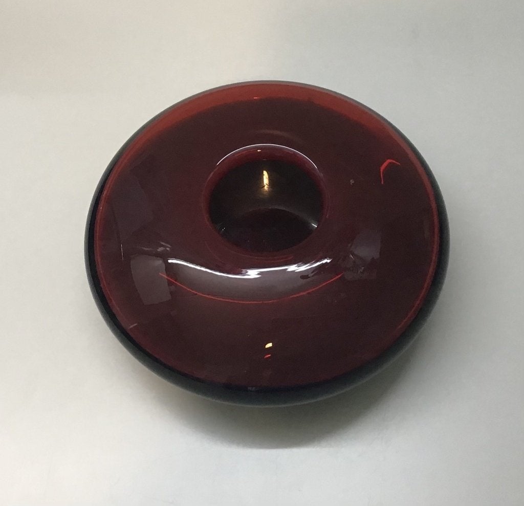 Mooie geblazen glazen vaas jaren 90 - Discus model, Huis en Inrichting, Woonaccessoires | Vazen, Overige kleuren, Ophalen of Verzenden