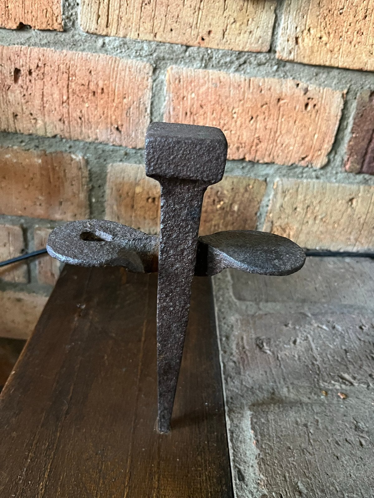Antieke smeedijzeren spit of haarijzer, Ophalen of Verzenden