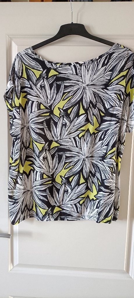Elvira Collection shirt met bladerprint - Maat 44, Elvira Collection, Meerkleurig, Zo goed als nieuw, Shirt of Top