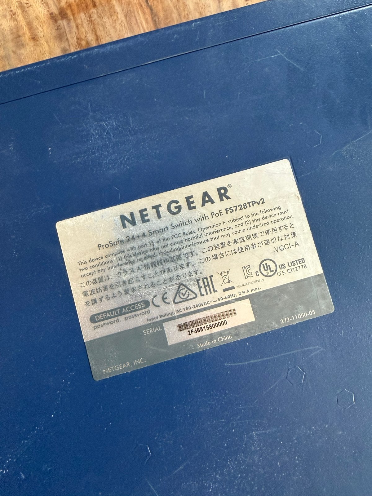 NETGEAR ProSafe 24+4 Smart Switch met PoE FS728TPv2, Computers en Software, Netwerk switches, Gebruikt, Ophalen