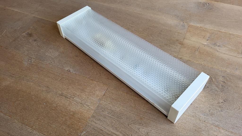 TL-lamp armatuur met twee buizen en kap, Ophalen, Gebruikt, Functioneel