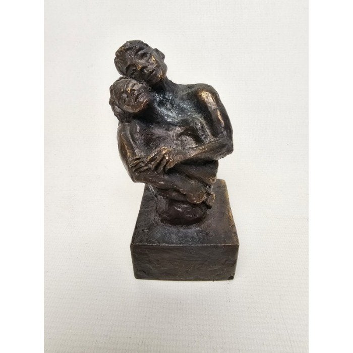# Brons beeldje sculptuur Omarming Astrid Veldhuyzen-Koppen, Ophalen of Verzenden, Brons, Beeld, Vrouw