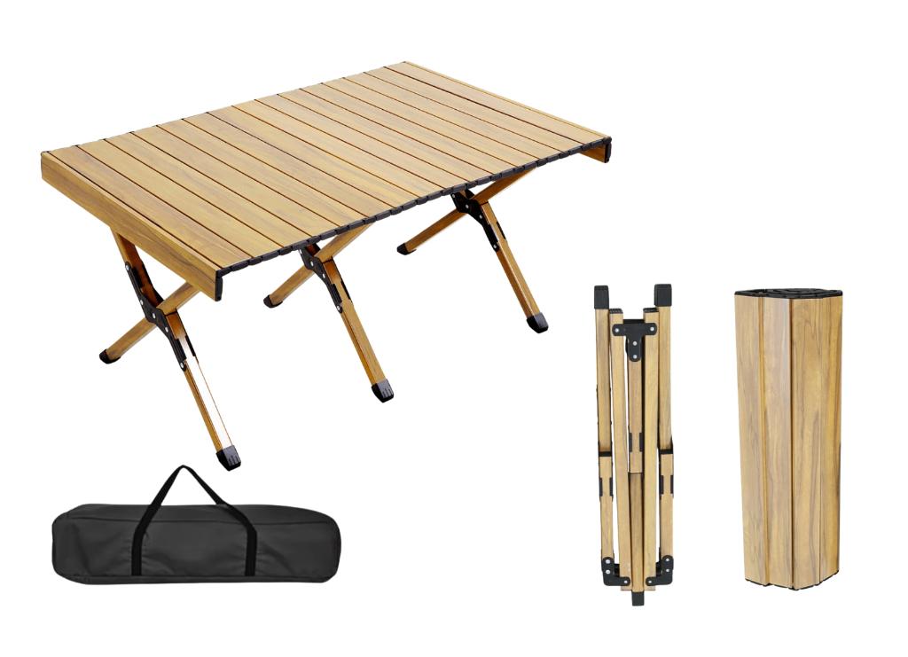 Luxe Campingtafel XL 120cm – Opvouwbare Roltafel – Beige, Ophalen of Verzenden, Nieuw, Campingstoel