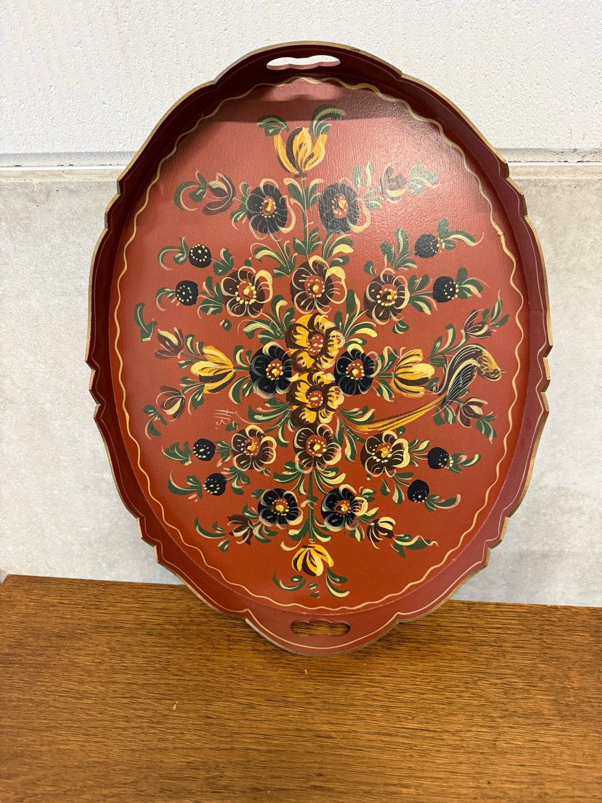 Handbeschilderd Hindeloopen dienblad, Ophalen of Verzenden