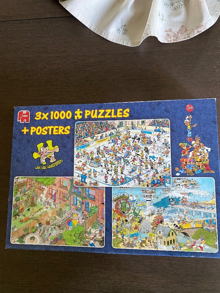 Jan van Haasteren 3 x 1000 puzzels, Ophalen of Verzenden, 500 t/m 1500 stukjes, Zo goed als nieuw, Legpuzzel