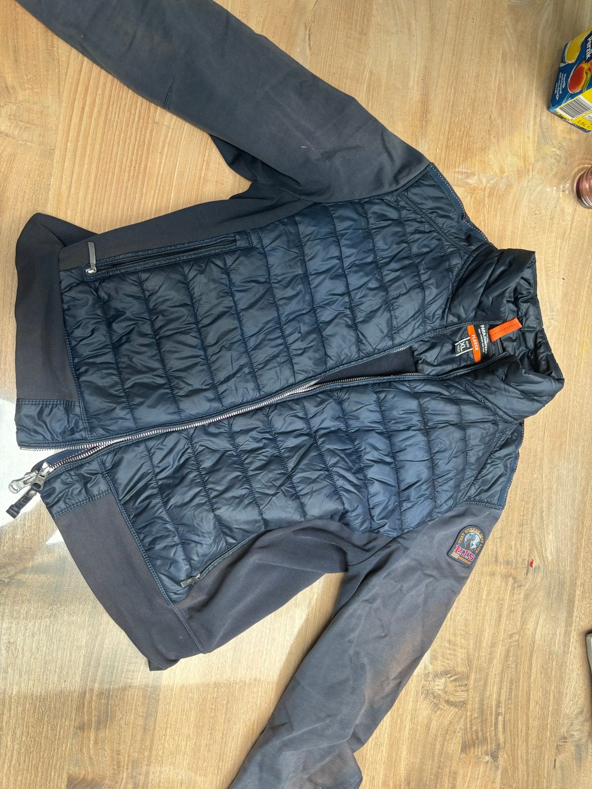Parajumpers Jas - Donkerblauw met gewatteerd voorpand, Ophalen of Verzenden, Gedragen, Maat 56/58 (XL), Blauw