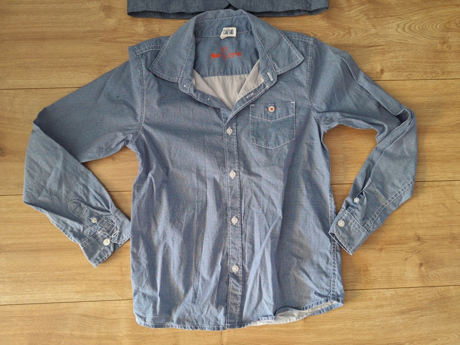 Hema blauw overhemd met lange mouwen voor jongens, maat 134/, Gebruikt, Overhemd of Blouse, Ophalen of Verzenden, Hema