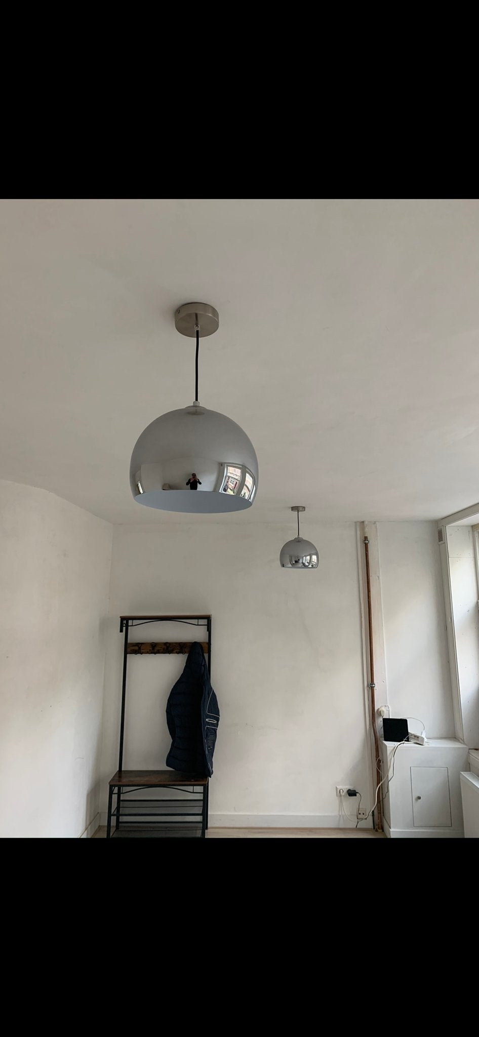 Moderne hanglamp chroom - Set van 2, Ophalen, Gebruikt, Metaal