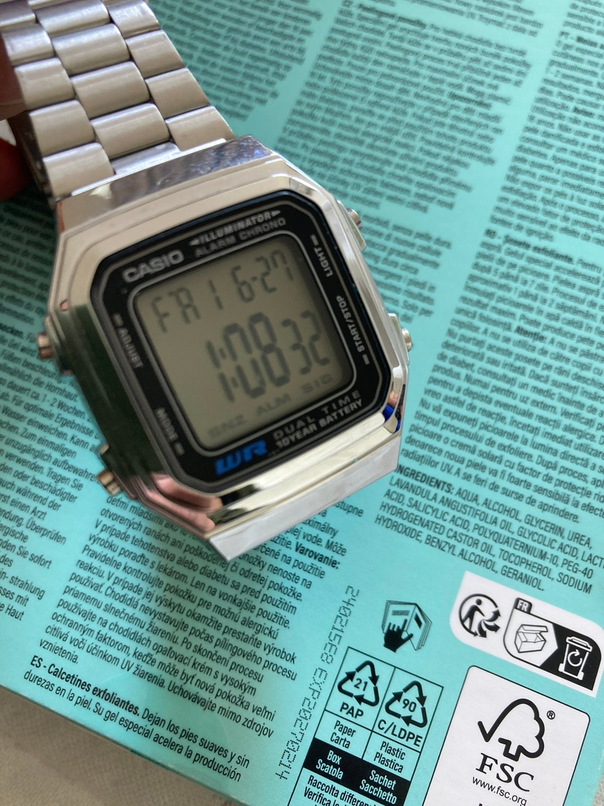 Vintage casio horloge heren, Ophalen of Verzenden, Zo goed als nieuw, Staal, Casio