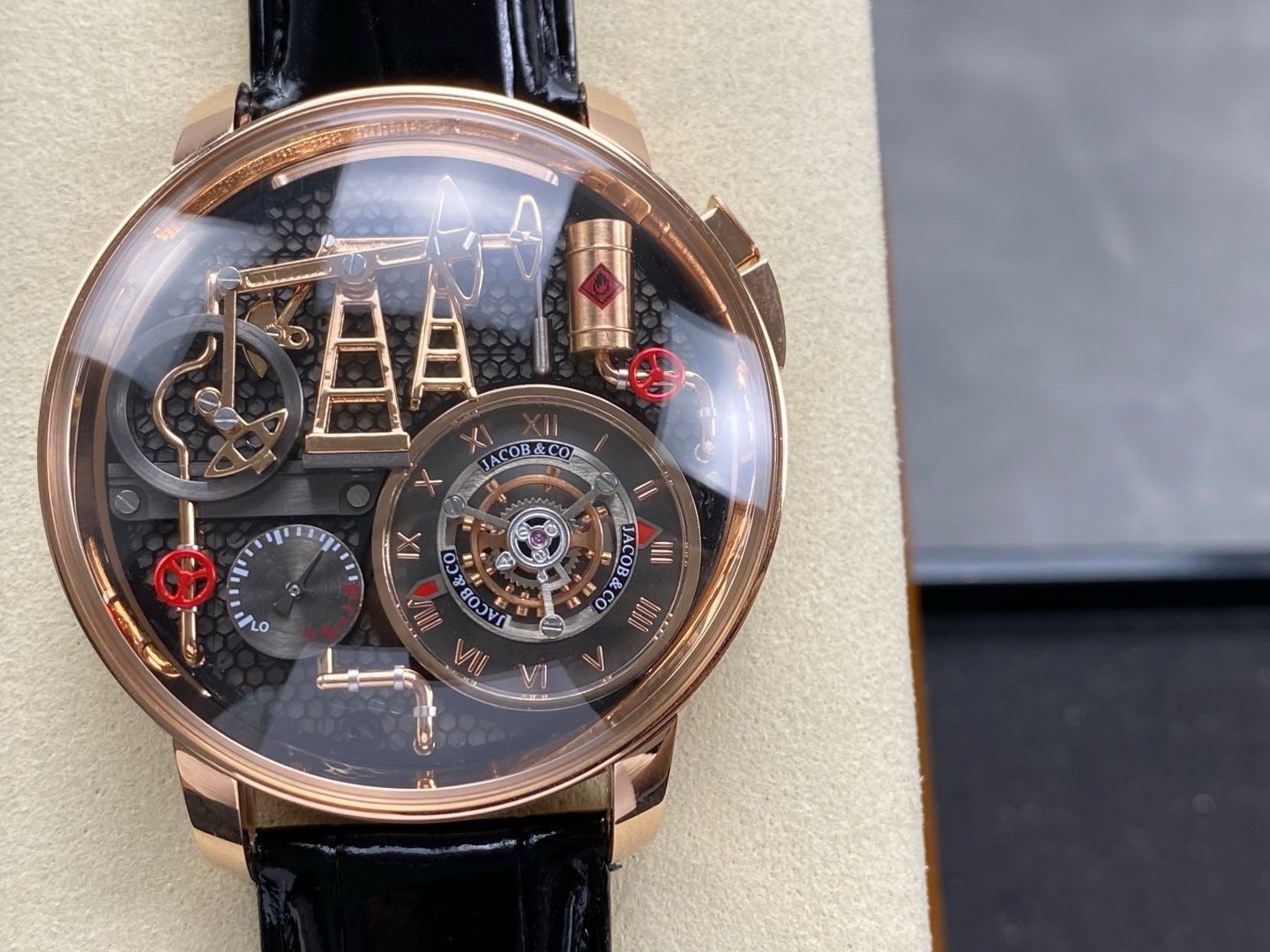 Jacob & Co. Astronomia Oil Pump Limited Edition, Overige merken, Leer, Polshorloge, Ophalen of Verzenden