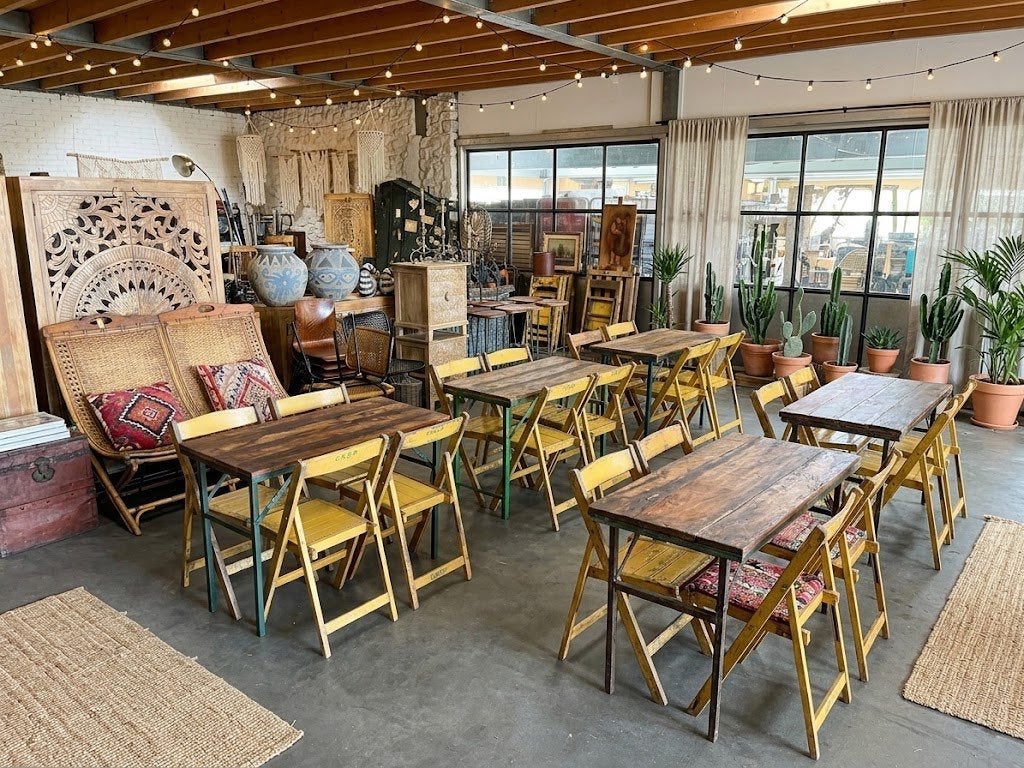 8 Oude inklapbare Cafe tafels/bistrotafels/eettafels India, Gebruikt, 100 tot 150 cm, Ibiza/Boho/Botanisch/Industrieel/Vintage