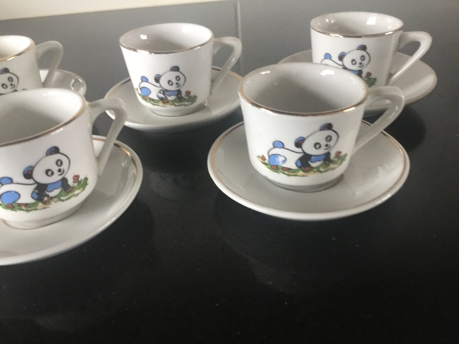 Schattig Panda Kinderserviesje - Compleet Setje, Ophalen of Verzenden, Gebruikt, Keramiek, Compleet servies