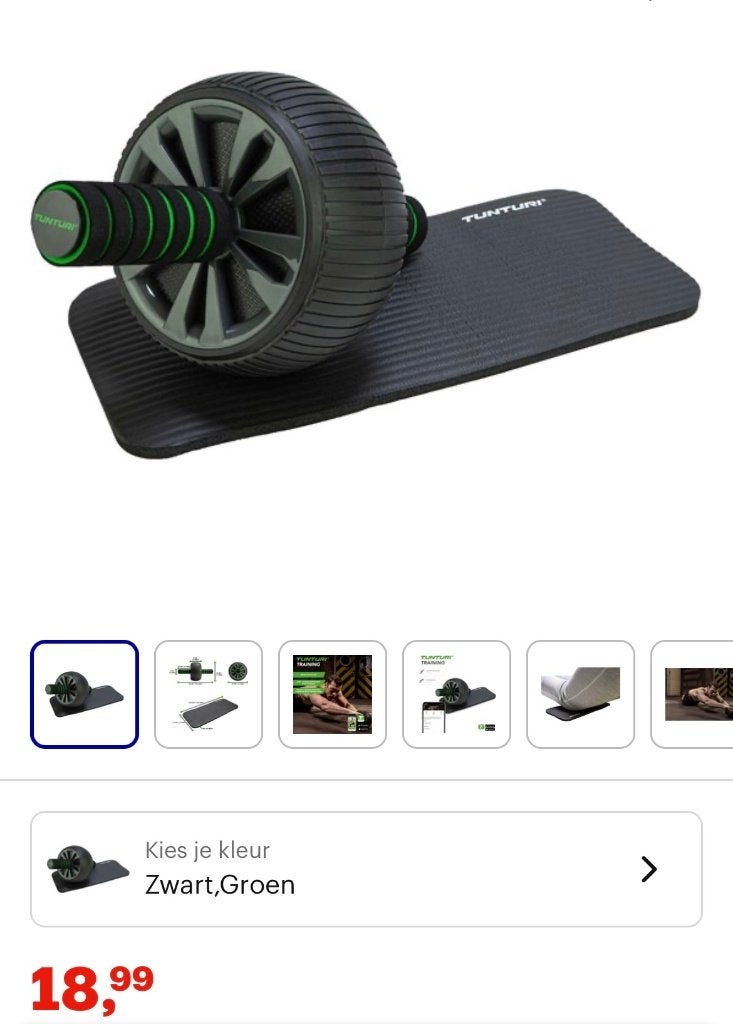 Exercise Wheel (Deluxe) with Knee Pad (TUNTURI), Ophalen, Zo goed als nieuw, Overige typen