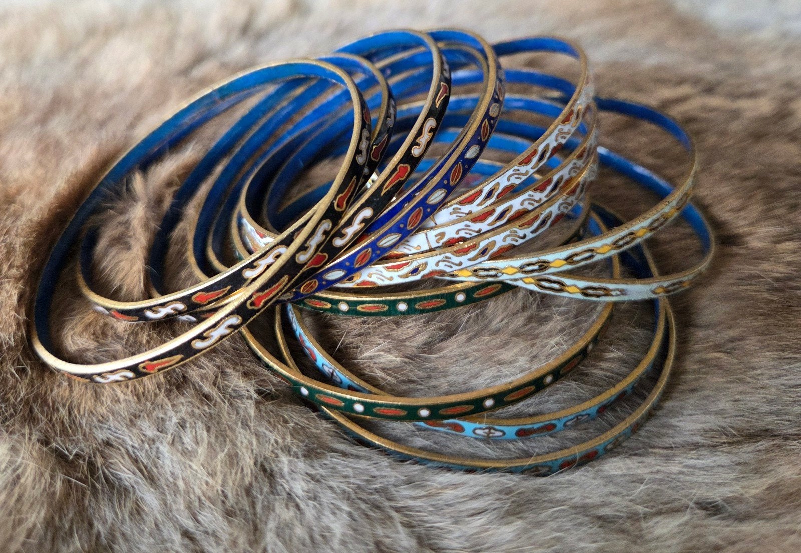 14 Vintage emaille cloisonné armbanden, Sieraden, Tassen en Uiterlijk, Ophalen of Verzenden, Zo goed als nieuw
