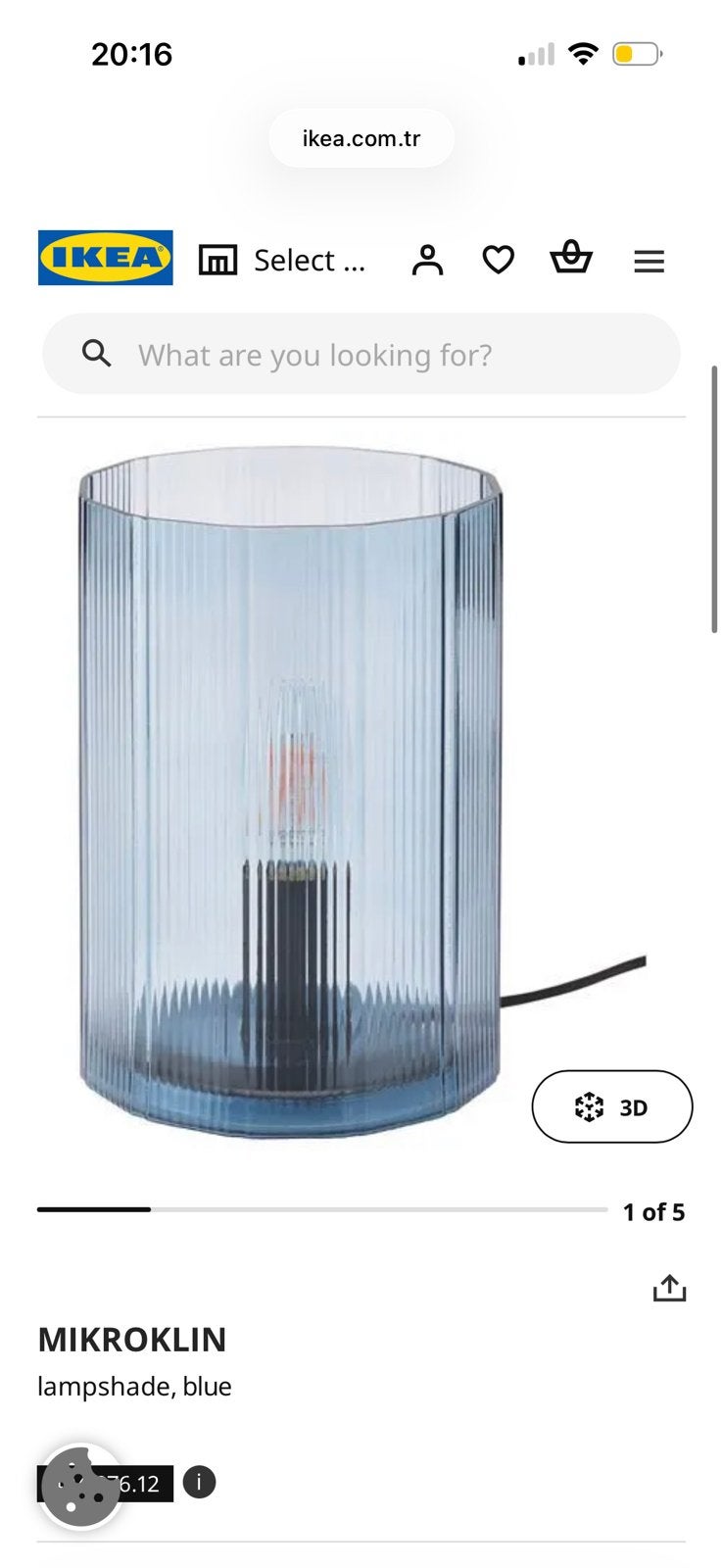 Lamp Ikea, Ophalen, Gebruikt, Blauw, Rond