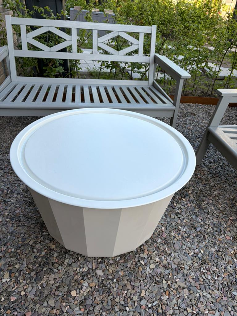 IKEA Lagaskar salontafel beige voor buiten, Tuin en Terras, Tuintafels, Ophalen, Gebruikt, Rond