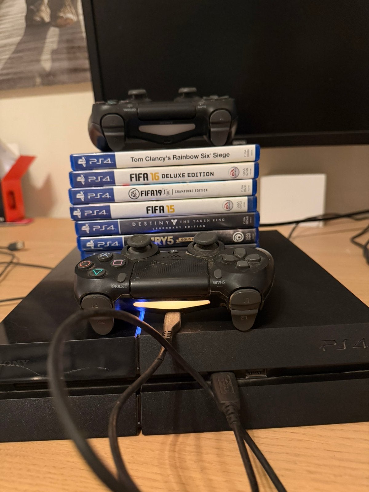 Playstation 4 + 7 spellen + 2 controllers, Met 2 controllers, Ophalen of Verzenden, Original, 500 GB