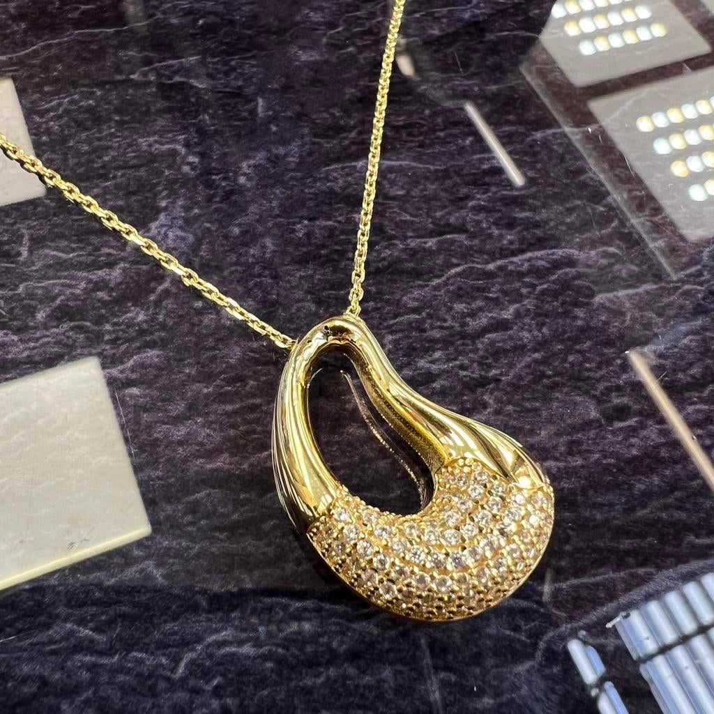18k gouden ketting collier dames 18 karaat goud, Ophalen of Verzenden, Nieuw, Goud