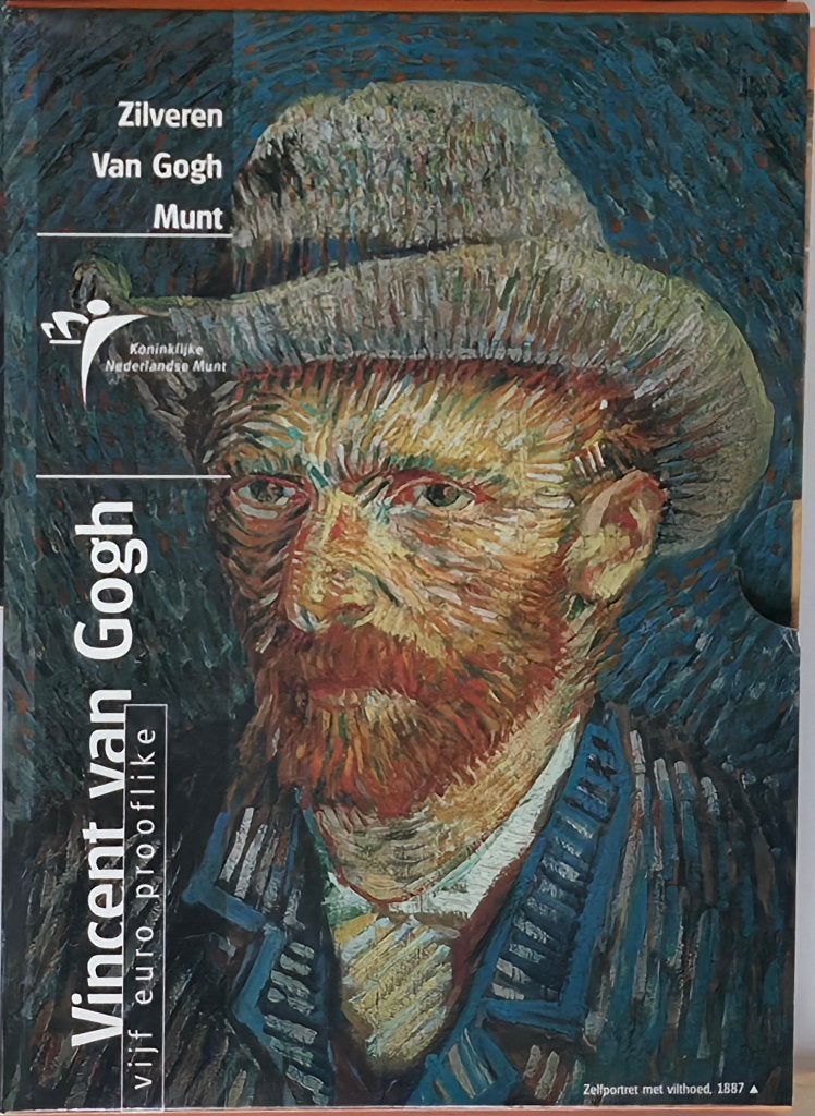 Nederland €5 – Van Gogh Vijfje – Prooflike – Zilver, Postzegels en Munten, Koningin Beatrix, Zilver, Euro's, Ophalen of Verzenden