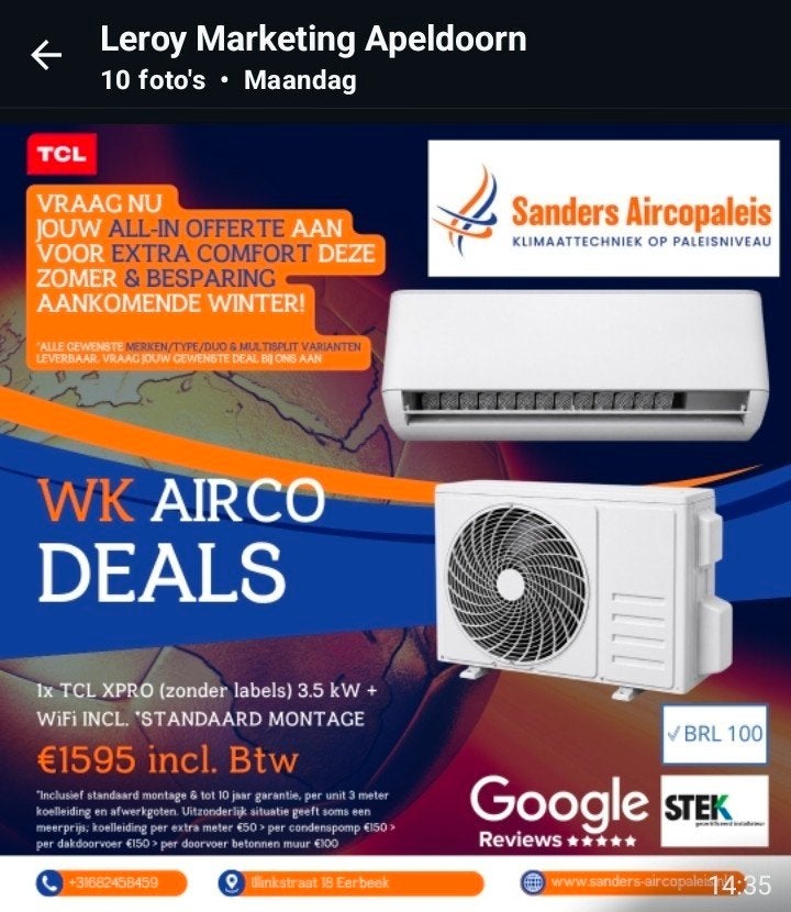 Airco systemen Daikin Mitsubishi LG incl montage!!, Witgoed en Apparatuur, Airco's, Nieuw, 3 snelheden of meer, Ophalen of Verzenden