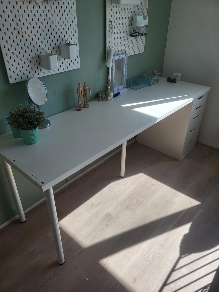Bureau, Huis en Inrichting, Bureaus, Ophalen, Gebruikt, Hout, Met lades