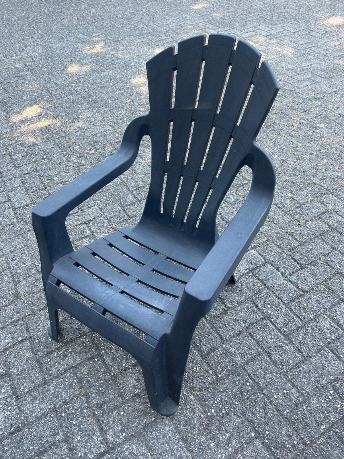 6 stuks - antraciet (lounge)tuinstoelen, Ophalen, Zo goed als nieuw, Kunststof