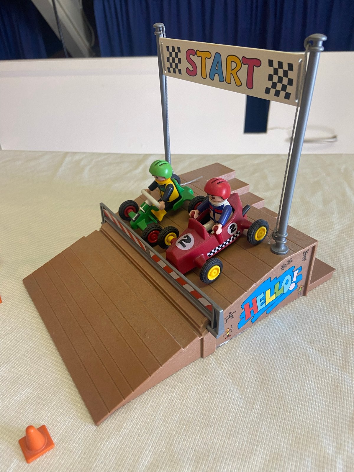 Playmobil Racebaan met 2 Karts en Figuren, Ophalen of Verzenden, Gebruikt
