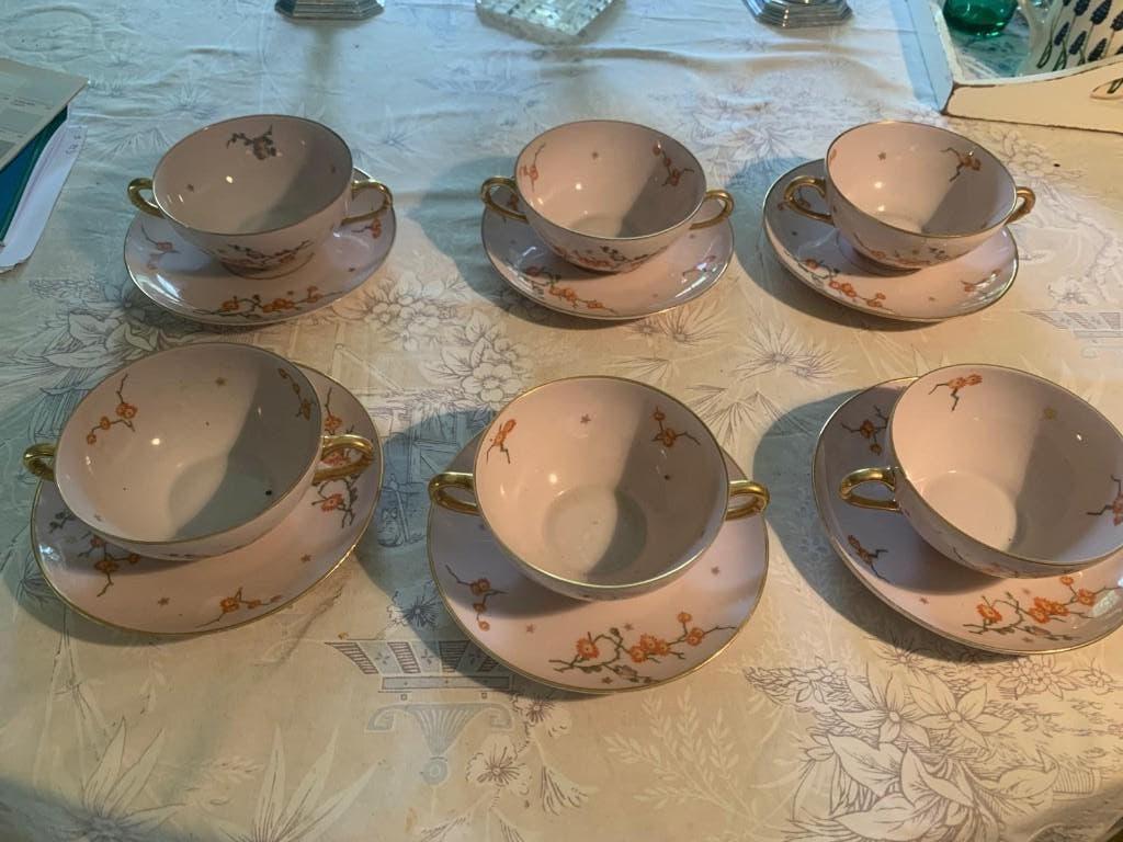 Limoges Cartier Jean Haviland 6x soepkom en schotel, Ophalen