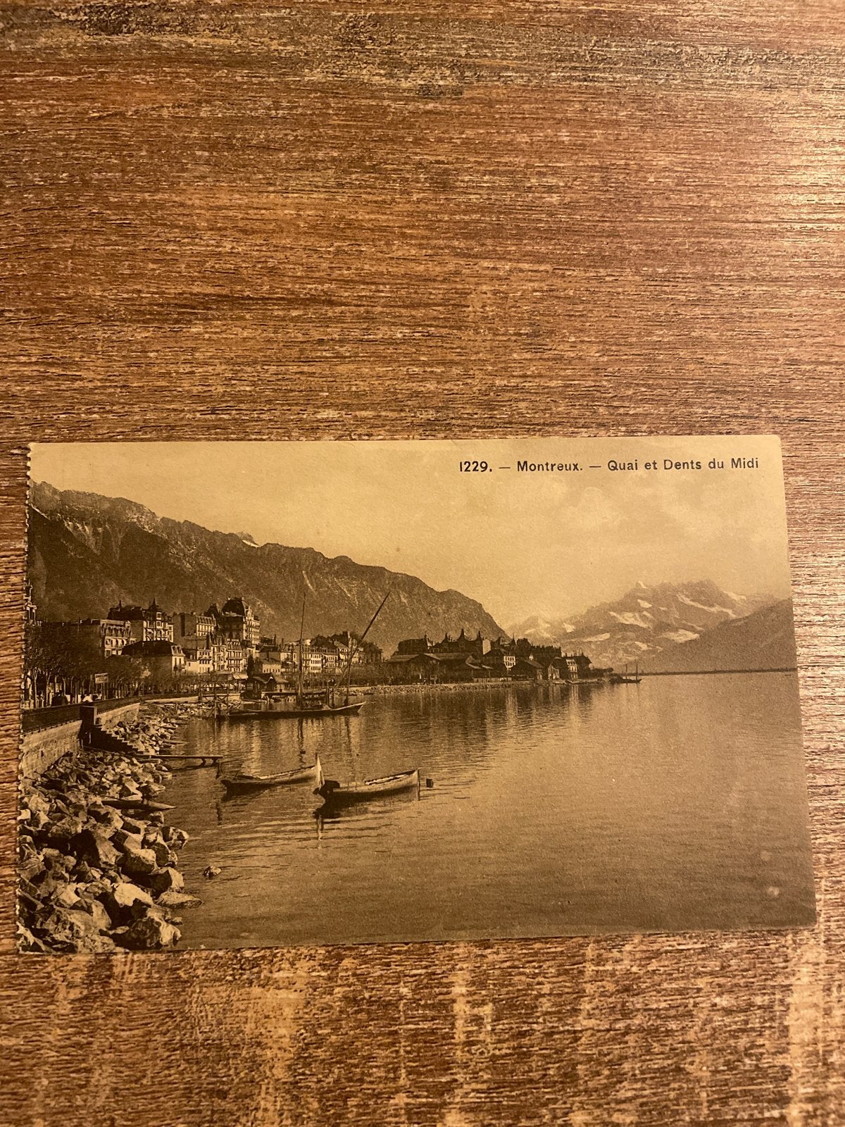 Oude Ansichtkaart Montreux - Quai et Dents du Midi, Ophalen of Verzenden, 1920 tot 1940, Gelopen, Overig Europa
