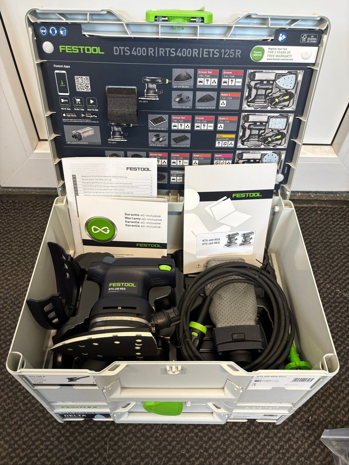 Nieuwe Festool Deltaschuurmachine DTS 400 REQ-Plus SYS P, Ophalen of Verzenden, Nieuw, Minder dan 600 watt, Vlakschuurmachine