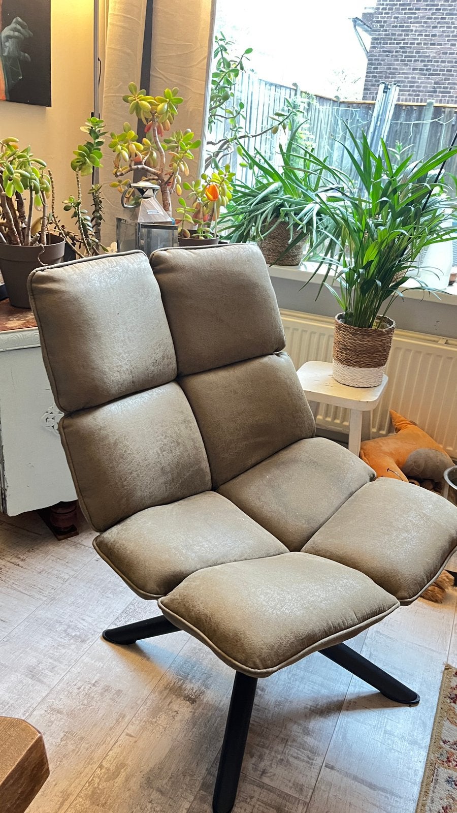Draaistoel mosgroen, Ophalen, Gebruikt, Minder dan 75 cm, Stof