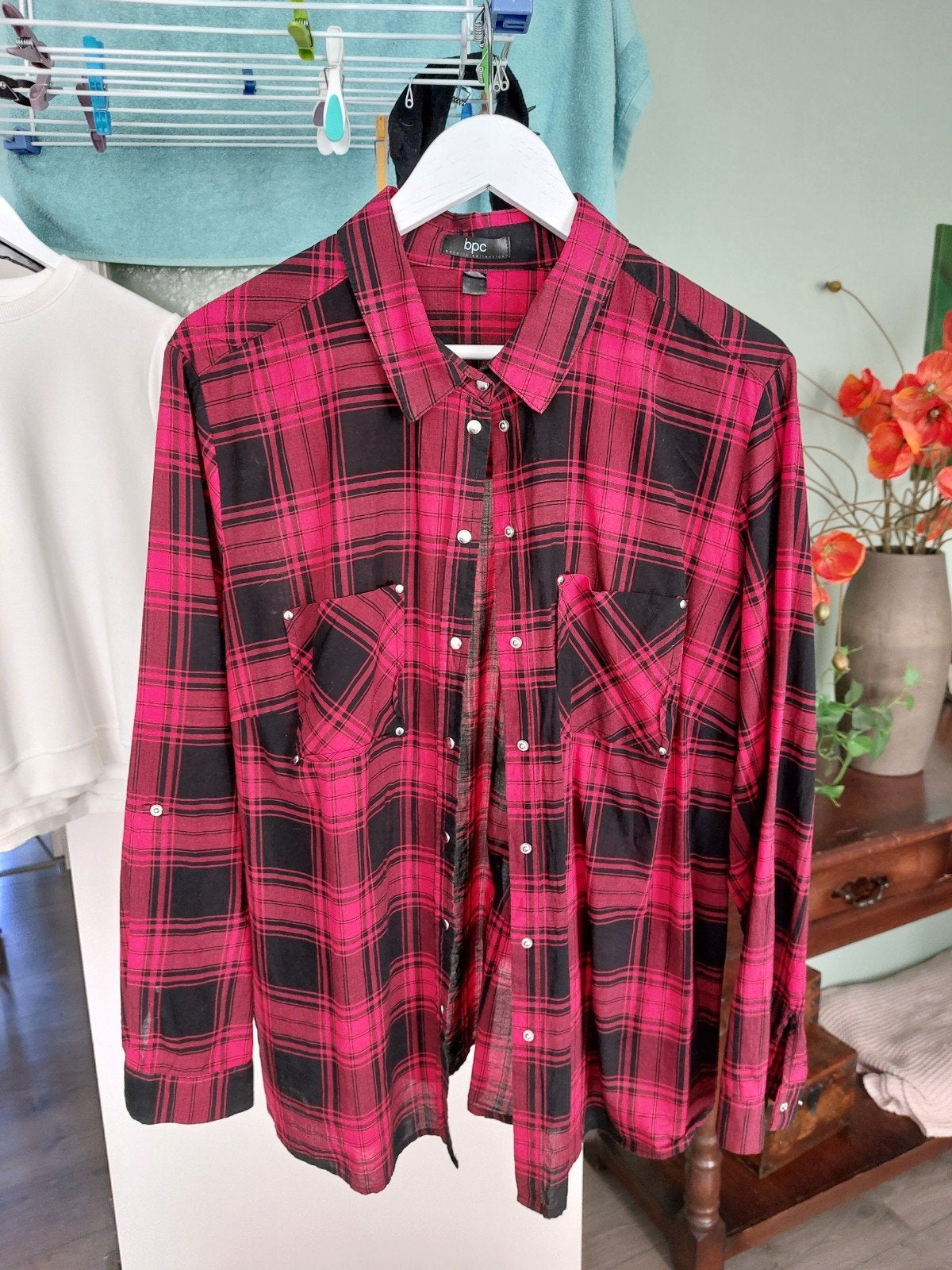 zomer ruit blouse, Ophalen of Verzenden, Zo goed als nieuw, Maat 46/48 (XL) of groter, Rood
