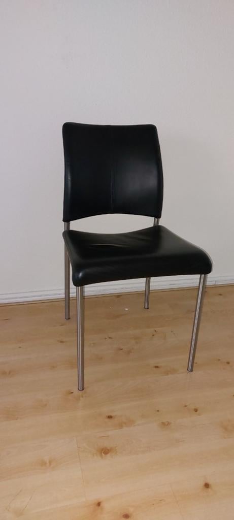6x zwarte leren eetkamerstoelen, Huis en Inrichting, Stoelen, Ophalen, Gebruikt, Zwart, Vijf, Zes of meer stoelen