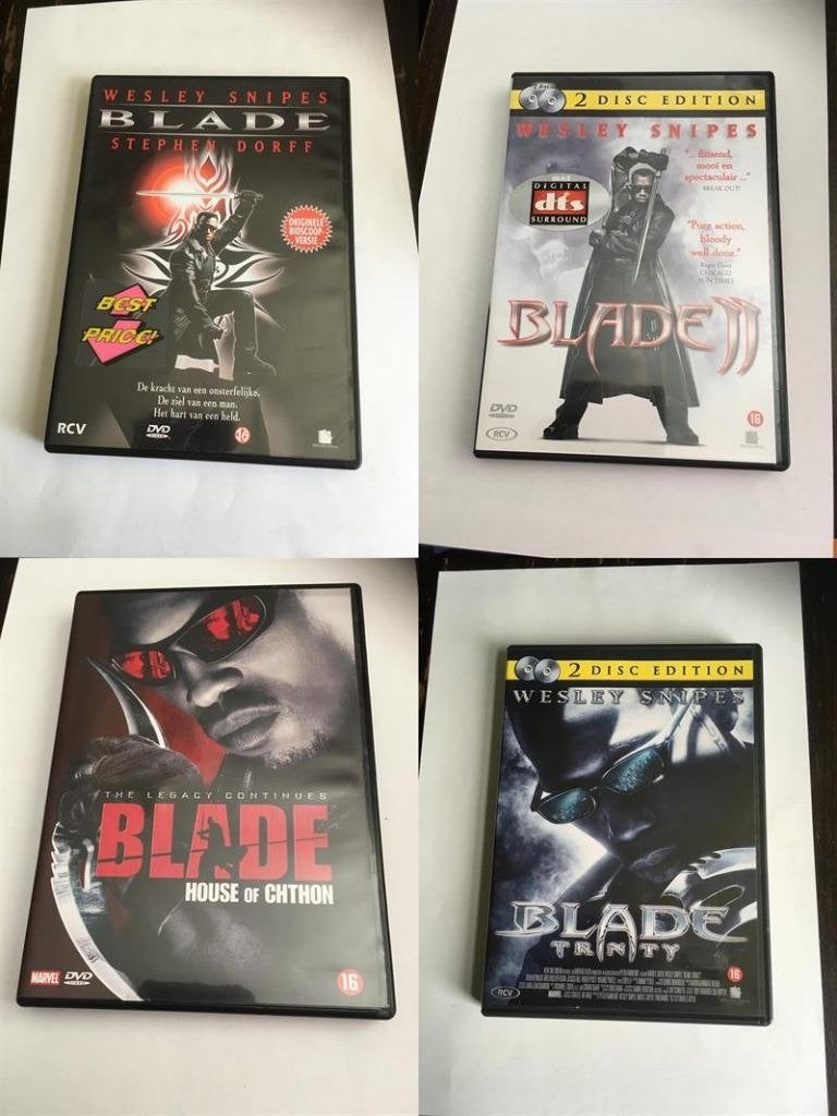 blade 1 2 3 + EXTRA dvd wesley snipes 1 t/m 3 trilogy, Alle leeftijden, Ophalen of Verzenden, Zo goed als nieuw, Vampiers of Zombies