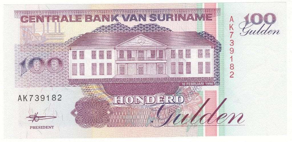 24-2733 Suriname 100 gulden 1998, Ophalen of Verzenden, Zuid-Amerika, Los biljet