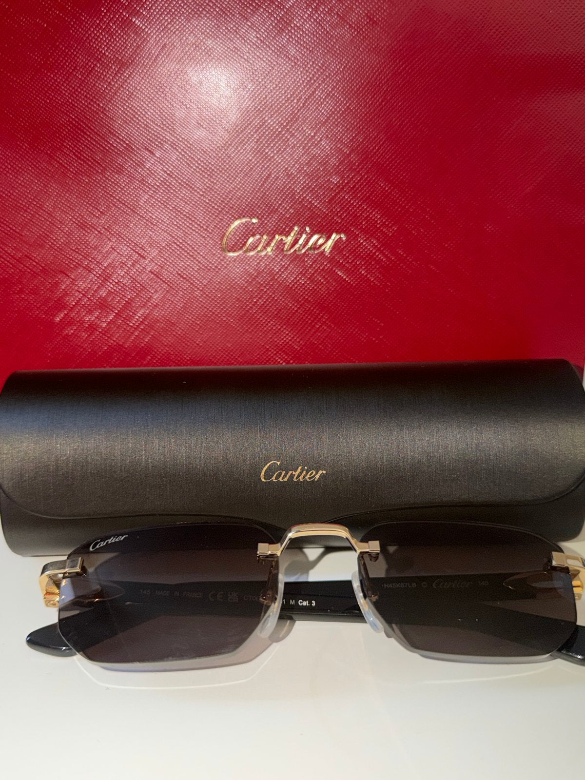 Cartier Zonnebril - Zo goed als nieuw, Overige merken, Zonnebril, Zwart, Ophalen of Verzenden