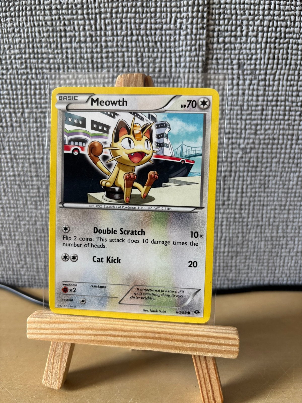 Meowth pokemon kaart, Ophalen of Verzenden, Zo goed als nieuw, Losse kaart