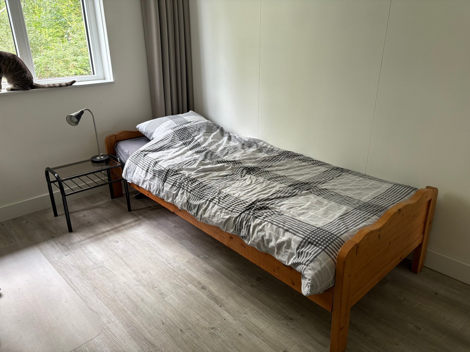 Complete slaapkamer, warm hout en zwart, incl. accessoires, Ophalen, Gebruikt, Eenpersoons, Warm hout en zwart