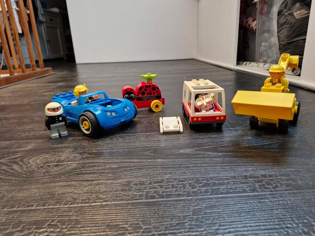 Leuke Duplo autootjes set met diverse voertuigen, Ophalen of Verzenden