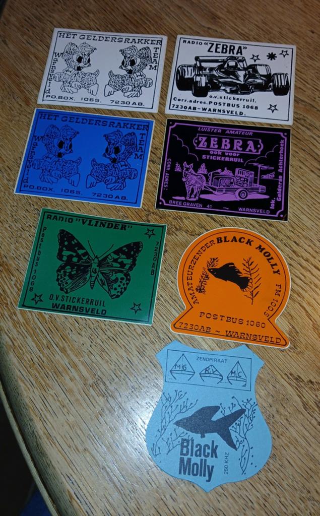 Stickers piraat zendamateur luisteramateur, WARNSVELD, Ophalen of Verzenden, Zo goed als nieuw