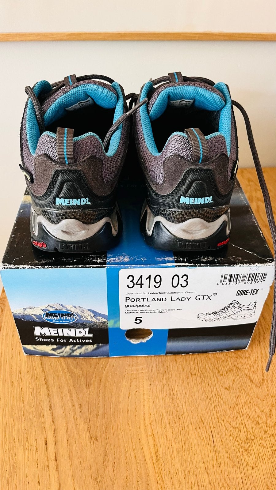Meindl Portland Lady GTX wandelschoenen maat 38, Ophalen of Verzenden, Zo goed als nieuw, Grijs, Wandelschoenen