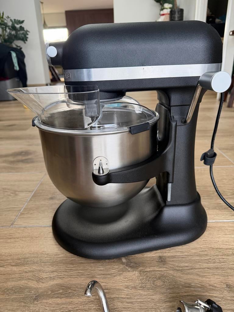 Kitchenaid Artisan 6,6L Keukenrobot - Zwart, 4 liter of meer, Ophalen, Zo goed als nieuw, 3 snelheden of meer