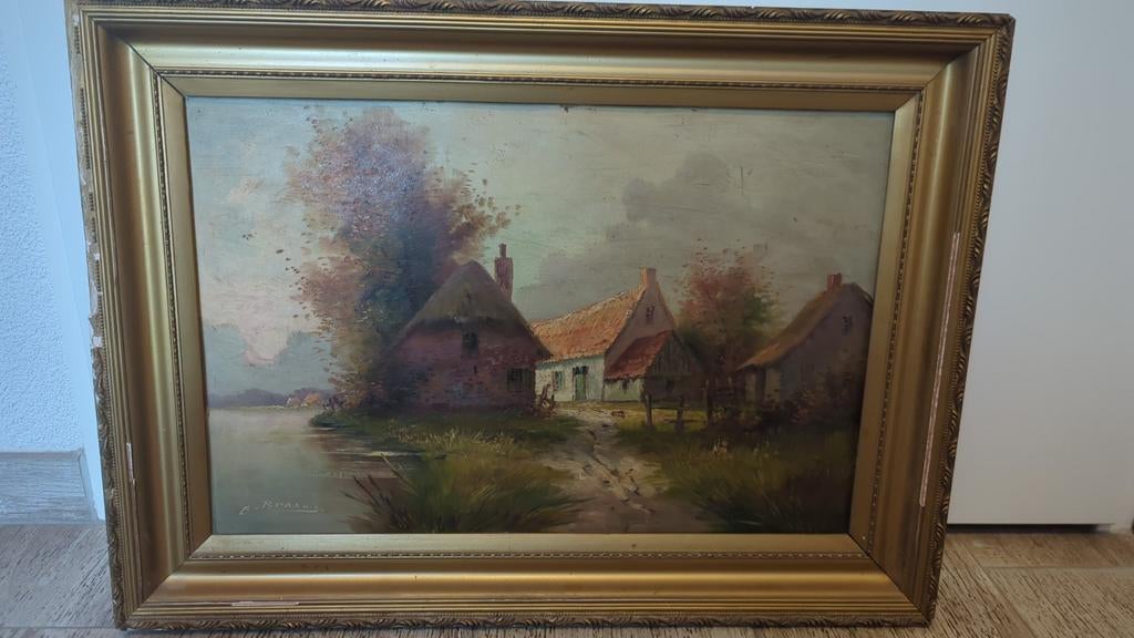 Schilderij Ernest Braems Te Koop, Antiek en Kunst, Kunst | Schilderijen | Klassiek, Ophalen of Verzenden