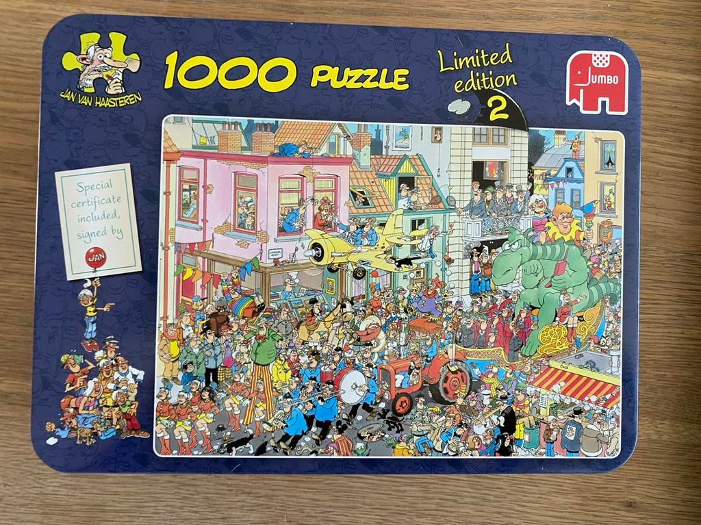Jumbo puzzel JvH Jan van Haasteren 1000 st limited edition 2, Ophalen of Verzenden, 500 t/m 1500 stukjes, Zo goed als nieuw