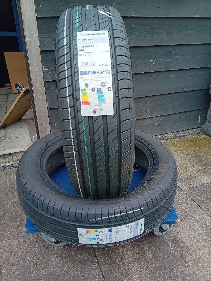 2 SPLINTERNIEUWE MICHELIN 195/60R18 E-PRIMACY ZOMERBANDEN, Auto-onderdelen, Banden en Velgen, Ophalen, 18 inch, Nieuw, Band(en)