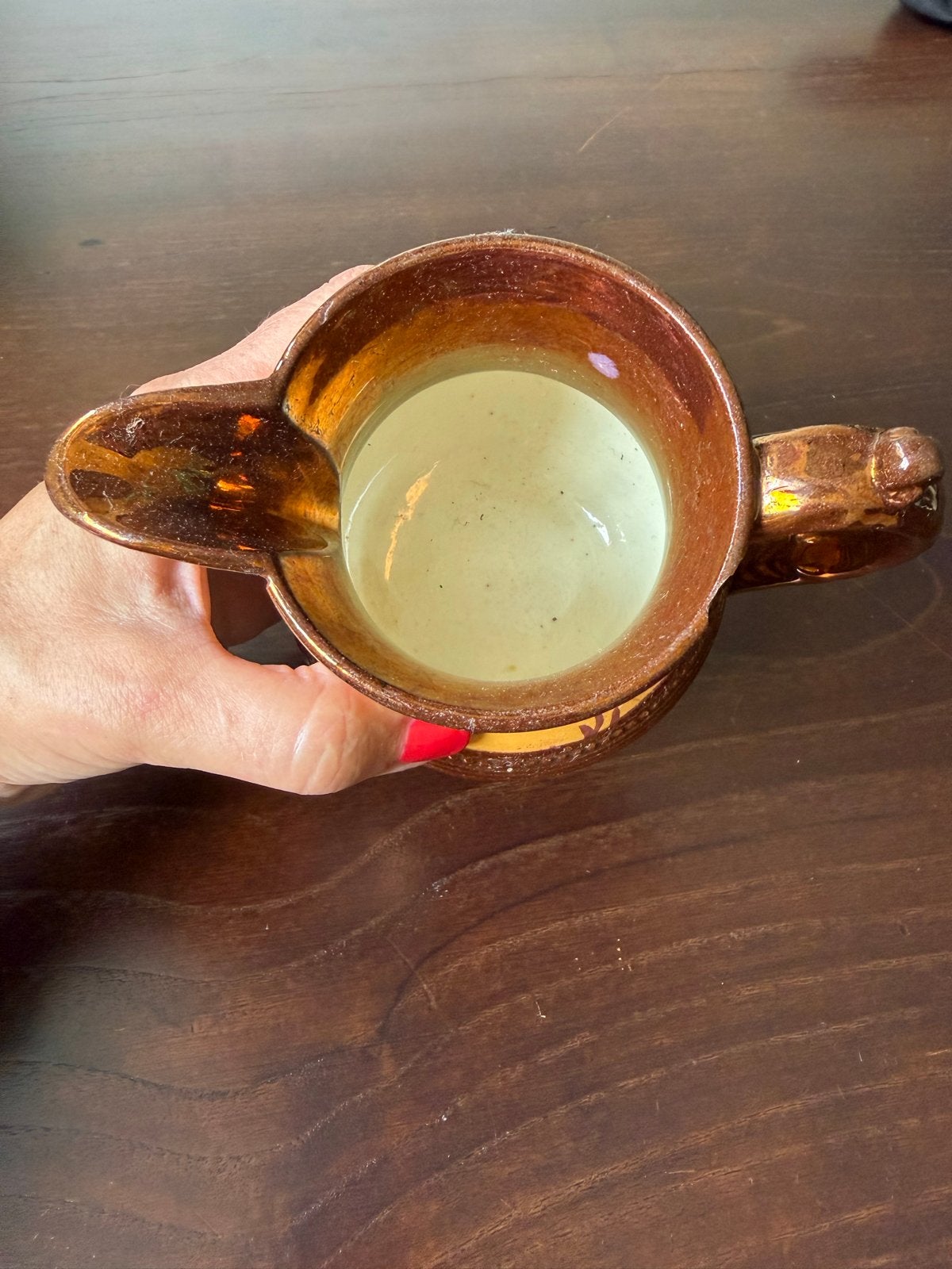 Antieke Engelse Koperen Lusterware Kan - Staffordshire, Ophalen of Verzenden