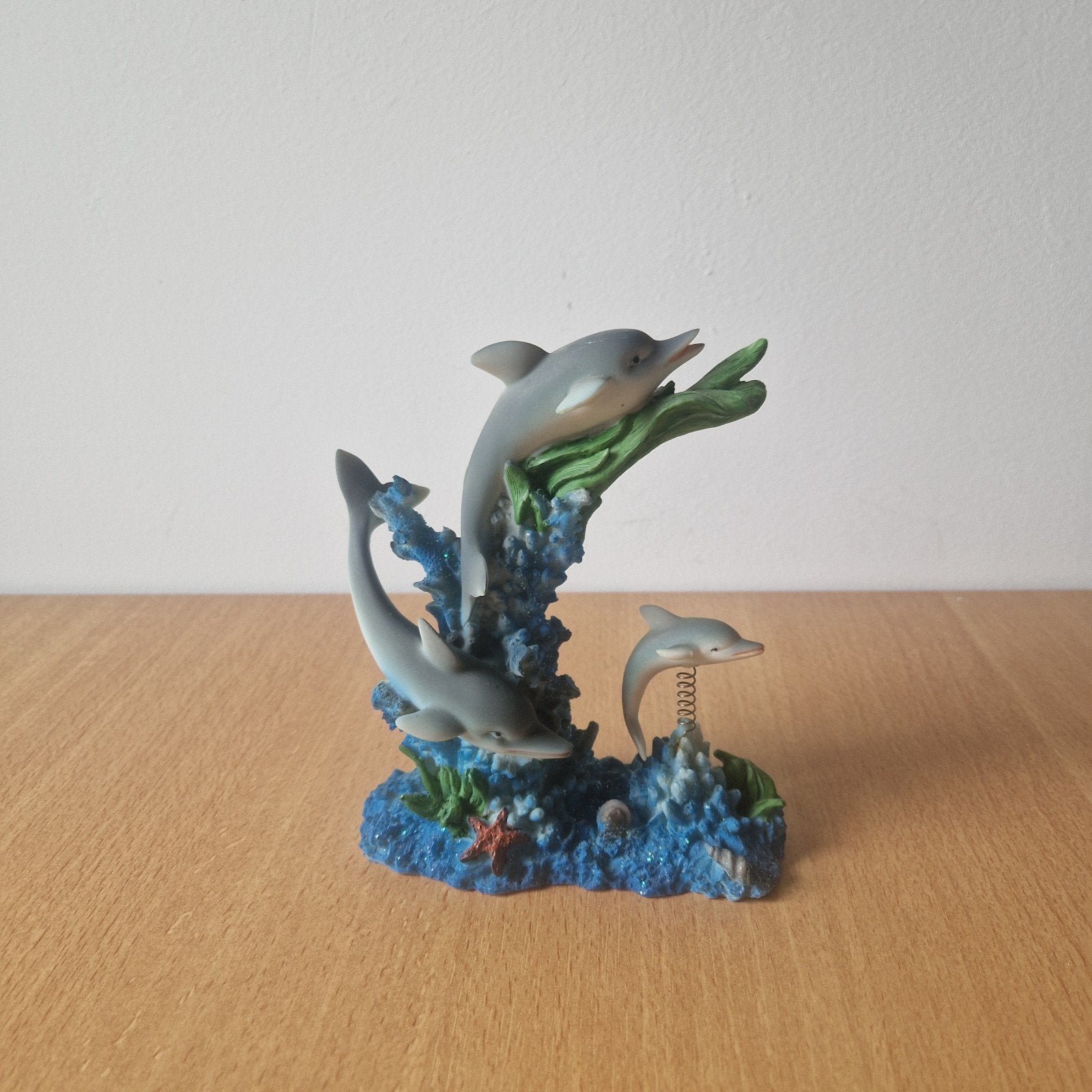 Dolfijnen beeldje - decoratie met 3 dolfijnen, Ophalen of Verzenden, Gebruikt, Dier