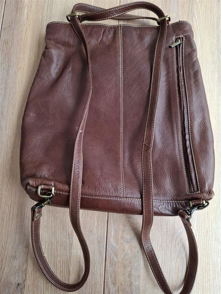 Leren tas met div. vakken, niet gemerkt., Ophalen of Verzenden, Gebruikt, Overige merken, 30 tot 45 cm